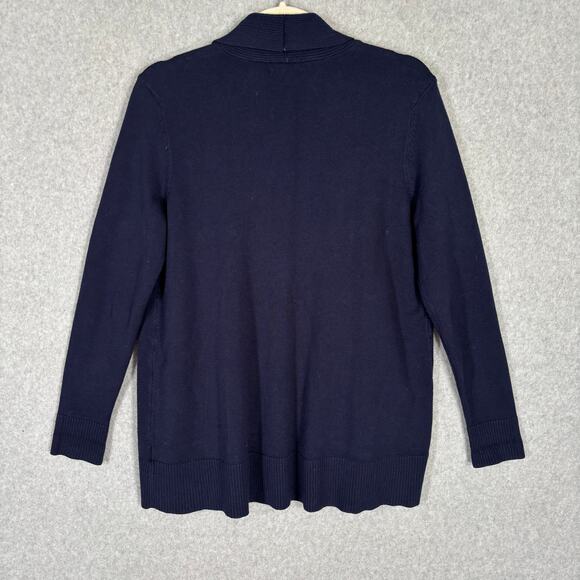 Verve Ami Cardigan Sweater Womens Small Navy Open Pockets Comfy Grandpa Lounge - Picture 7 of 9